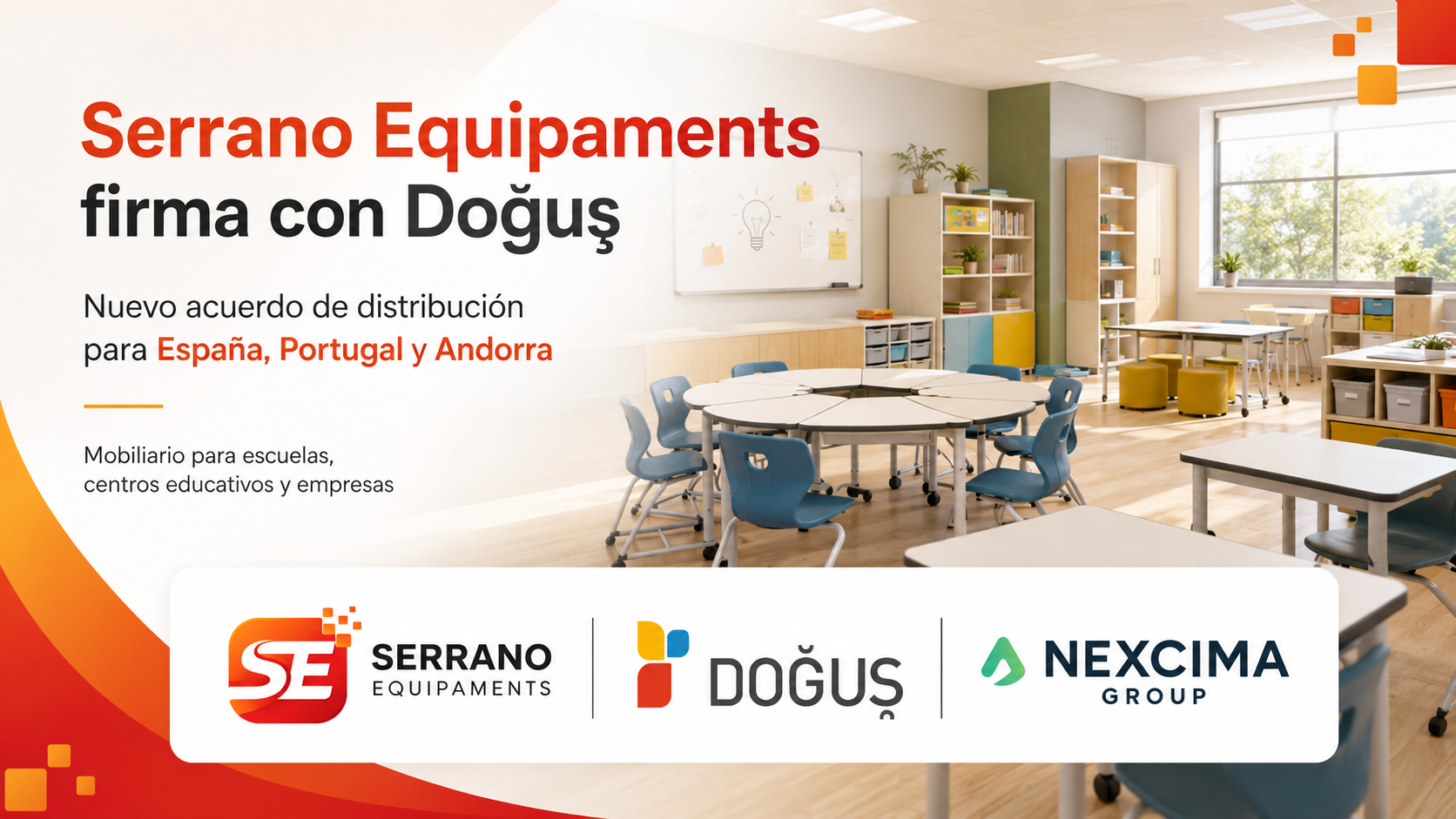 Anuncio original del acuerdo de distribución entre Serrano Equipaments y Dogus, dentro de Nexcima Group.