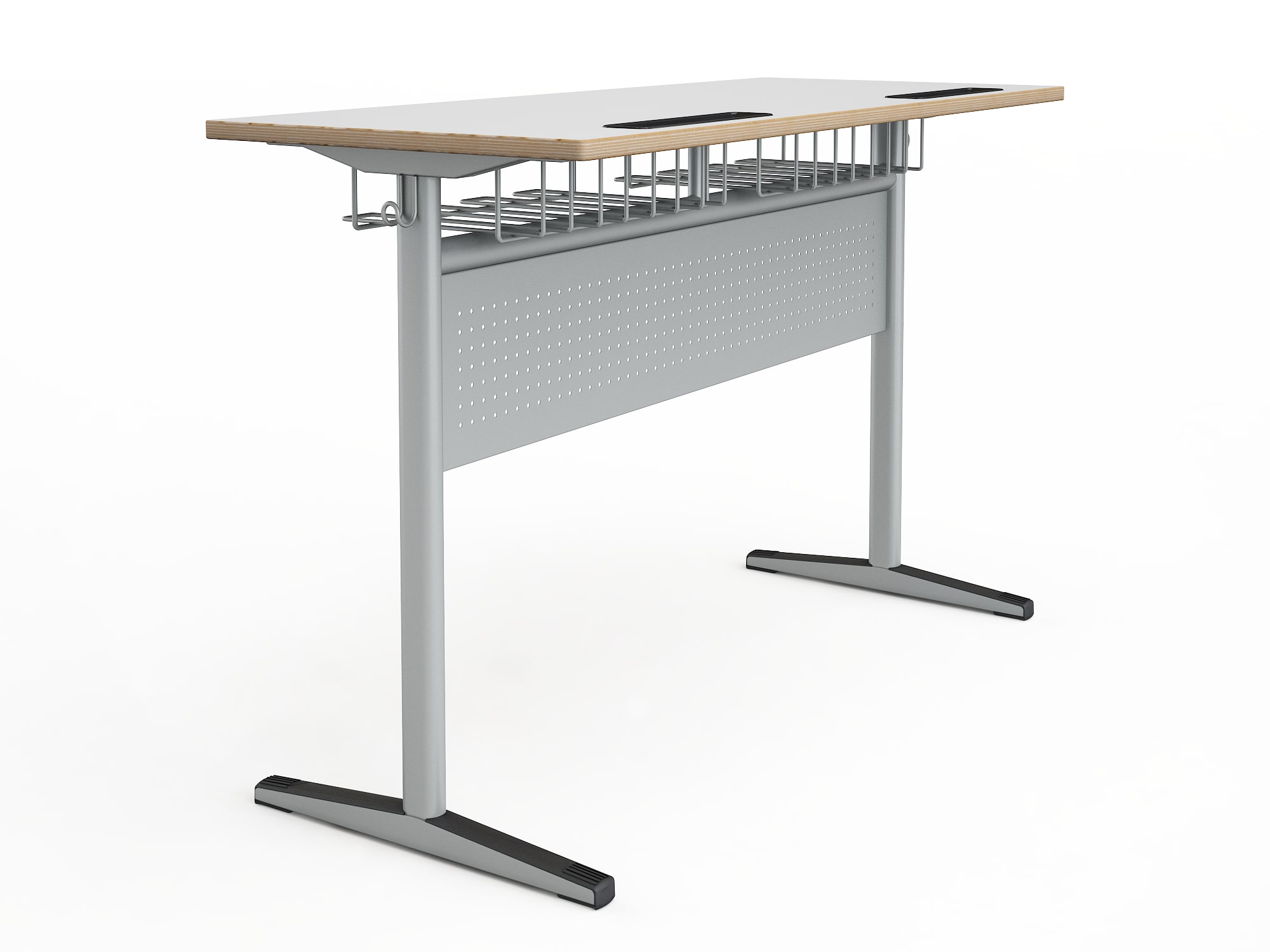 School desk Mars double laminate / MYL with metal panel