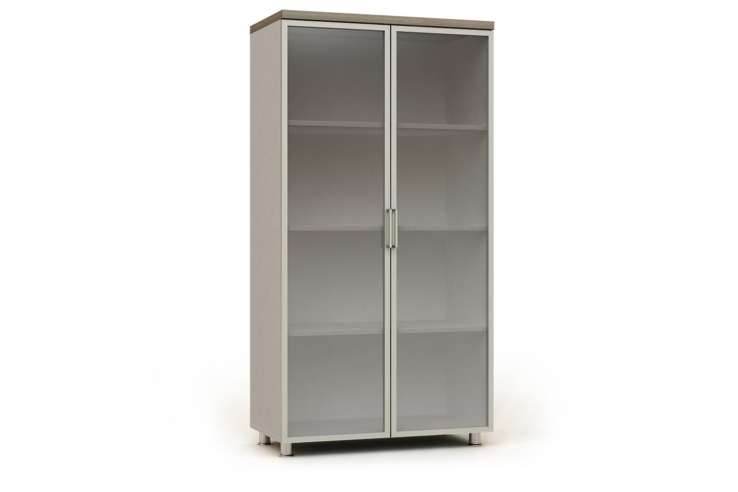 Armario modular ancho con puertas de cristal