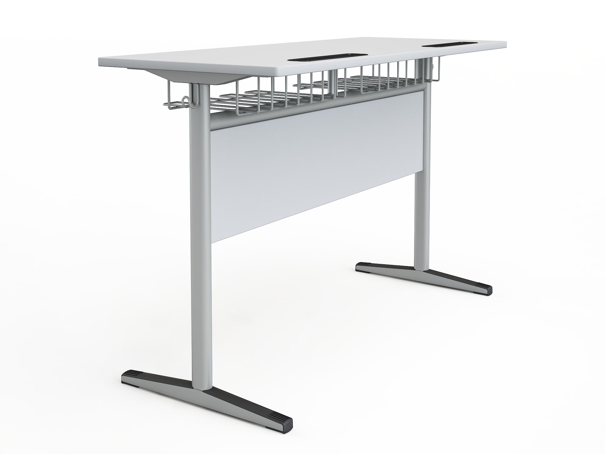 School desk Mars double laminate / MYL with wooden panel