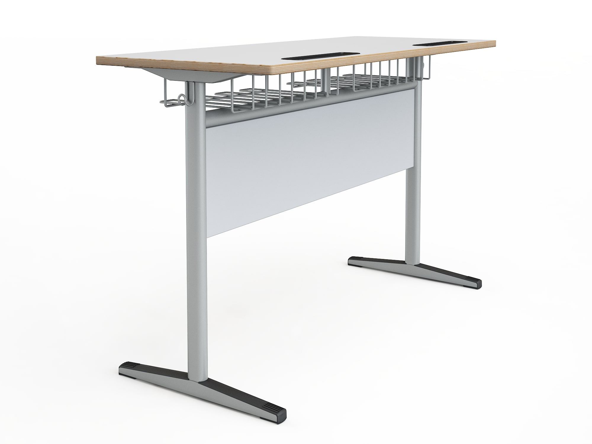 School desk Mars double laminate / MYL with wooden panel