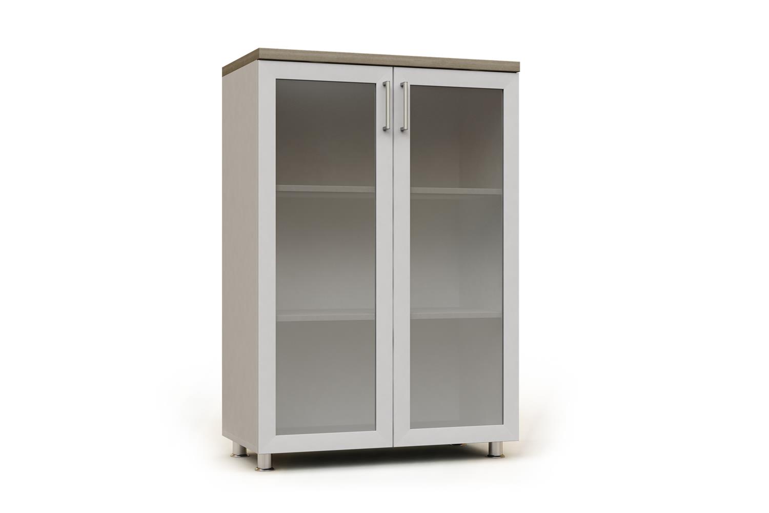 Modular cabinet width with translucent doors