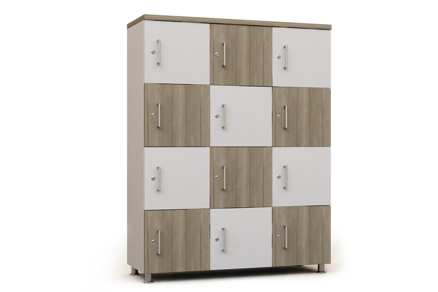 Taquilla modular 3x3 blanco y madera