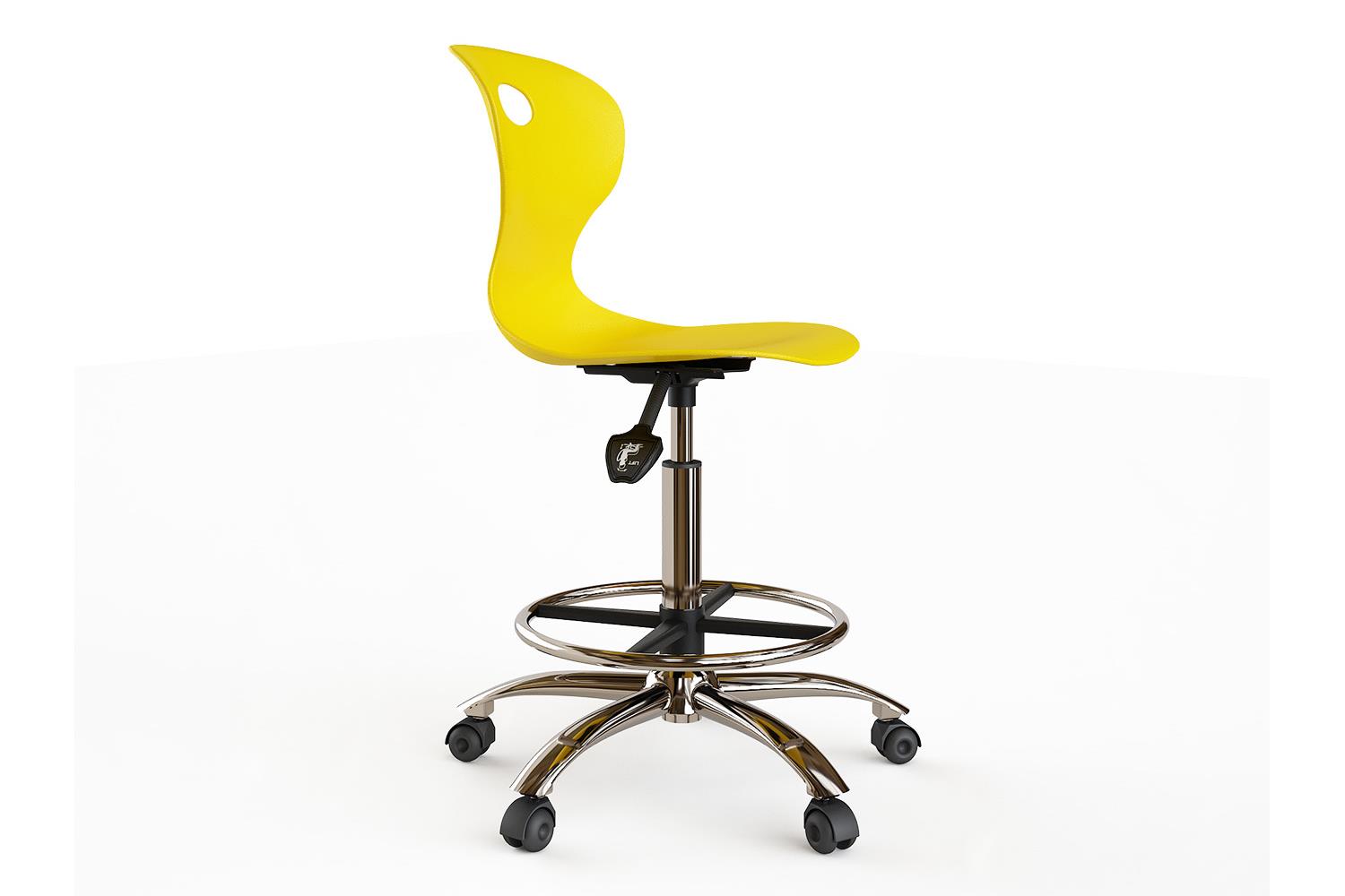 Silla alta cromada con ruedas