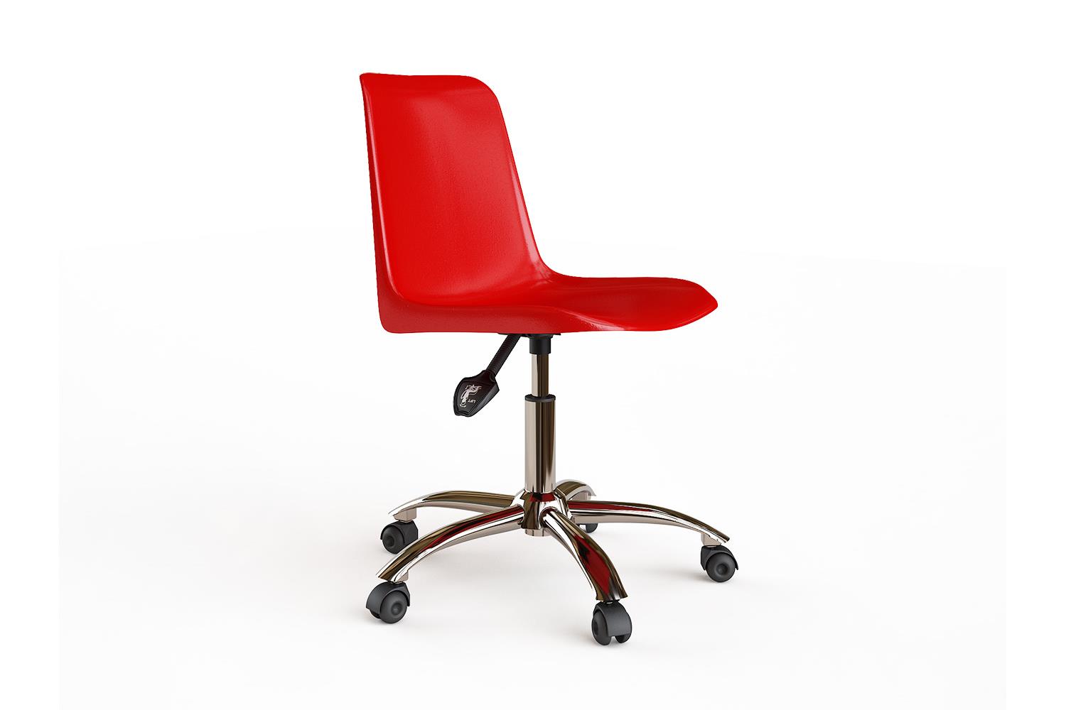 Silla giratoria con ruedas y base cromada