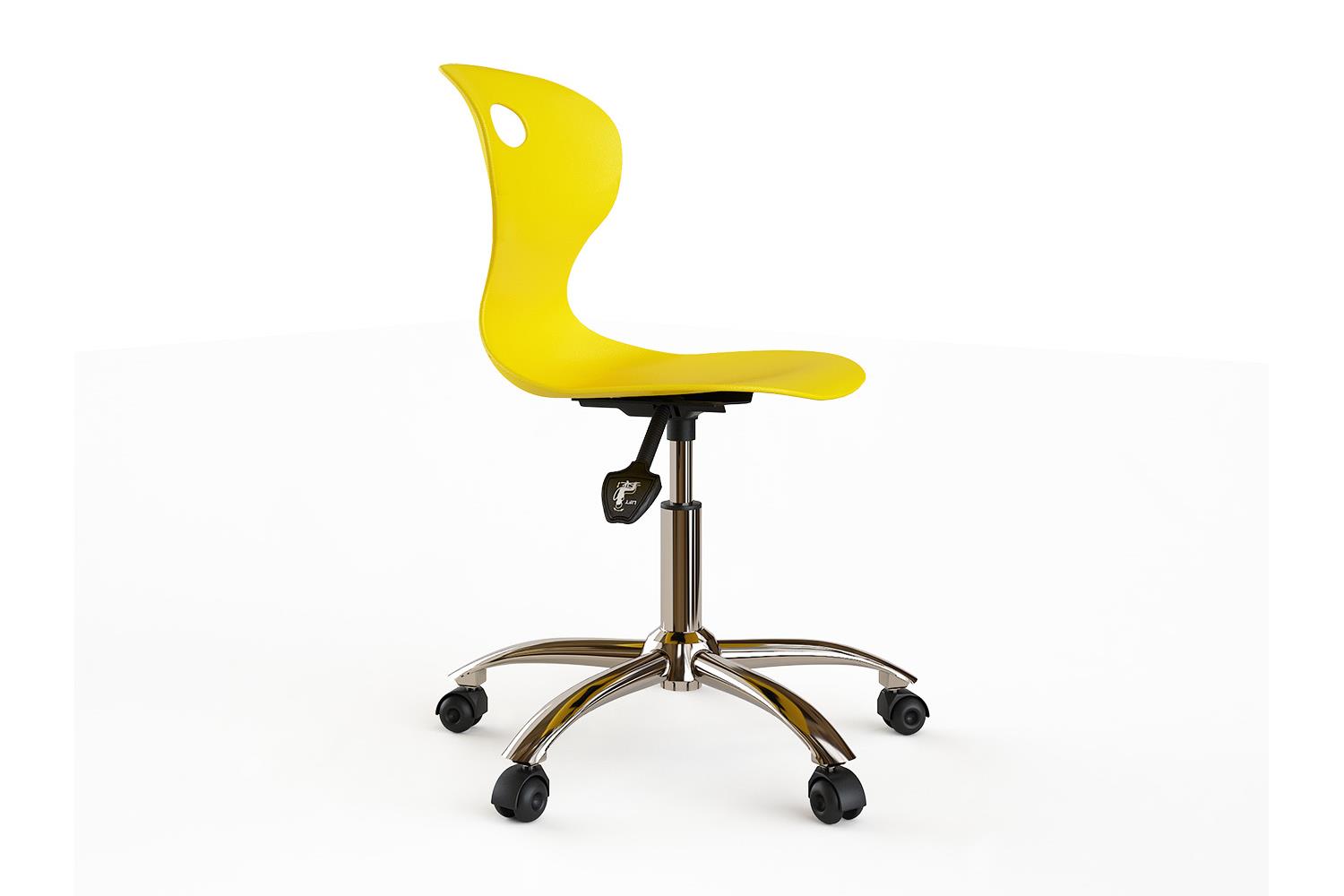 Silla giratoria cromada con ruedas