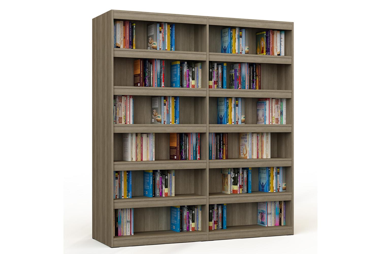Bookcase in wood double of double sided with 10 shelves
