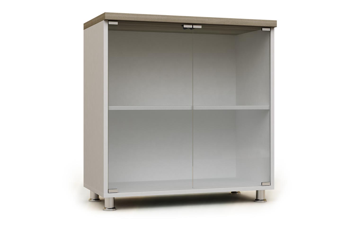 Modular low cabinet width with shelves and doors