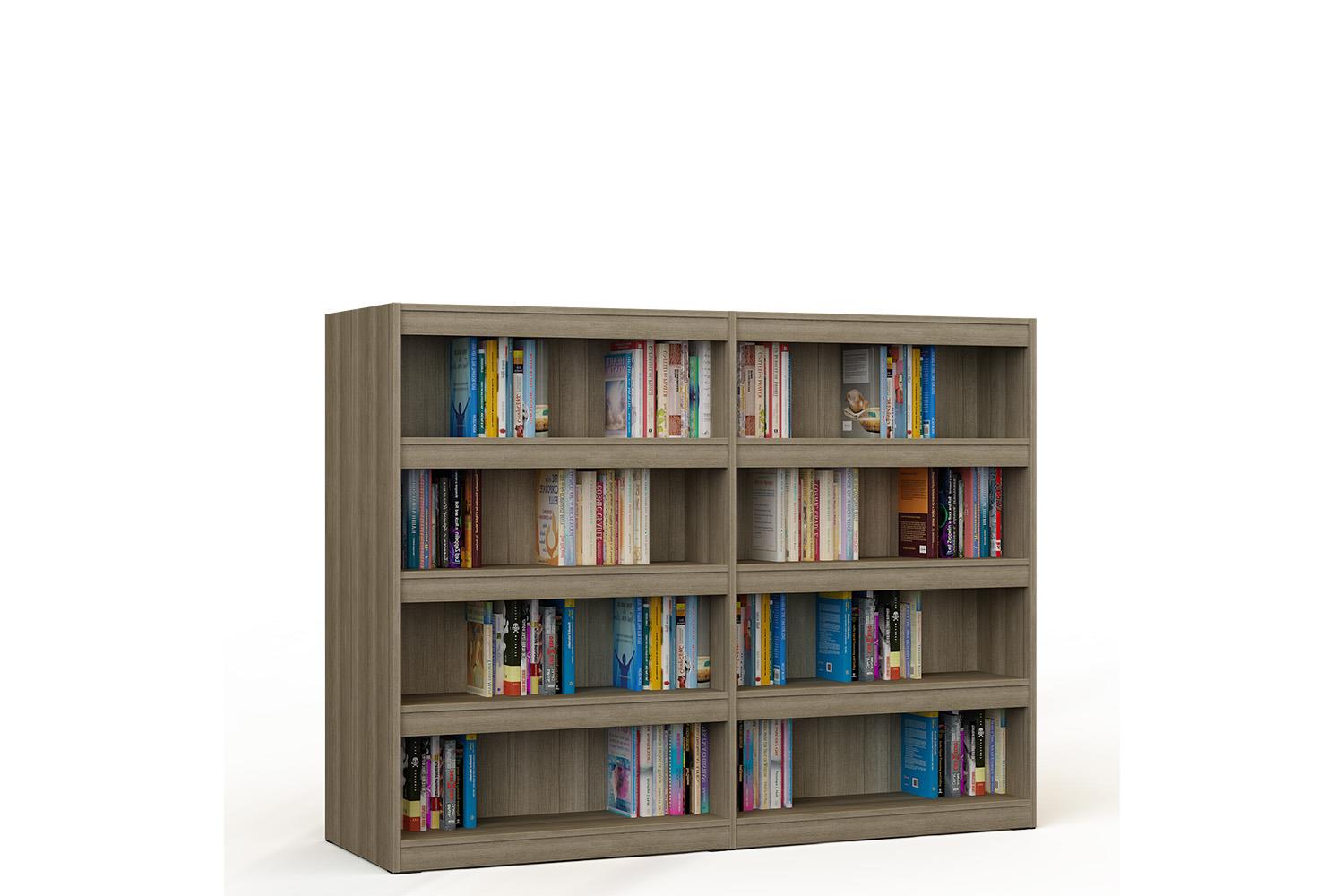 Bookcase in wood double of double sided with 6 shelves